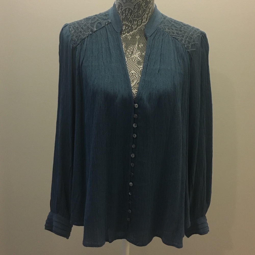Free People slate blue top